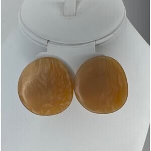 1980s Napier Butterscotch Lucite Clip Earrings Signed